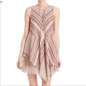 Derek Lam Laced Up Layered Silk Dress, Sz 4